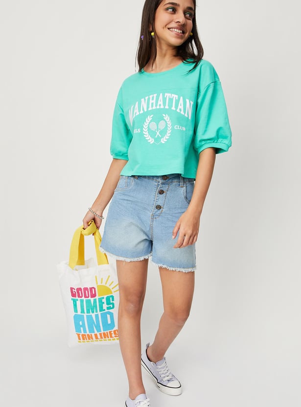 Girls Graphic Crop T-shirt
