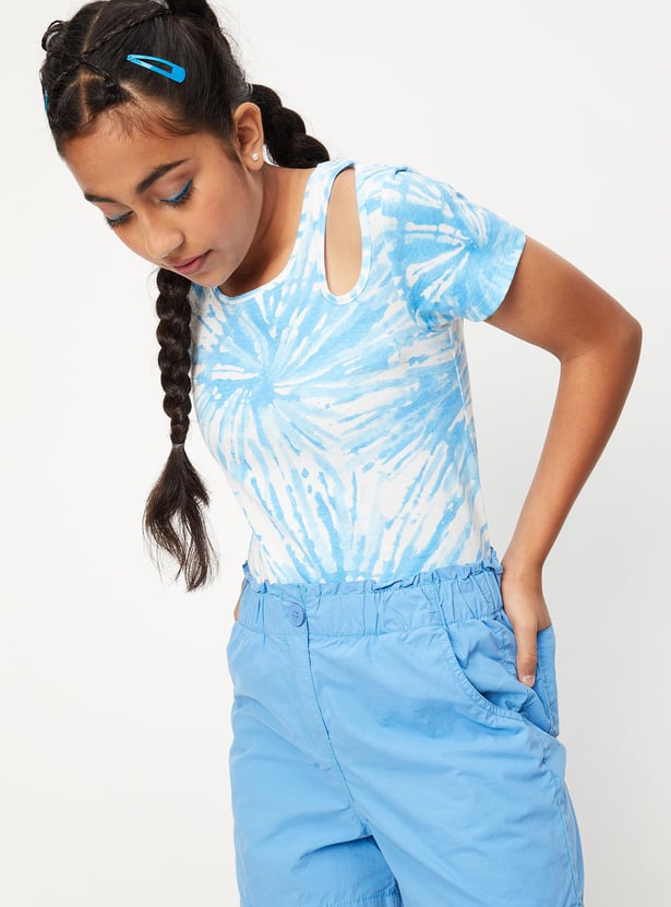 Girls Tie & Dye Cut-Out T-shirt