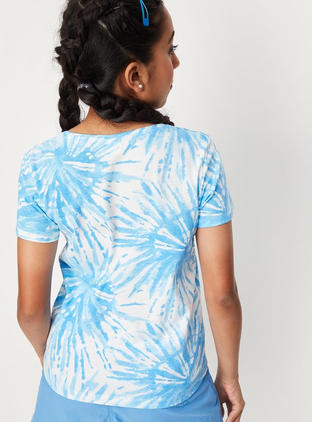 Girls Tie & Dye Cut-Out T-shirt
