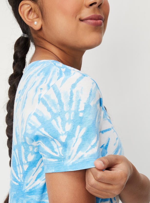 Girls Tie & Dye Cut-Out T-shirt