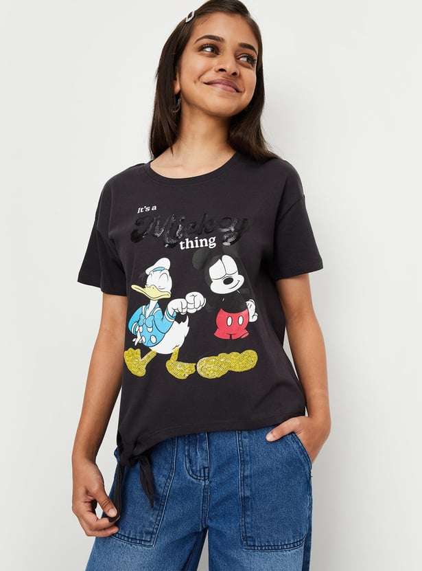 Girls Mickey Printed T-shirt