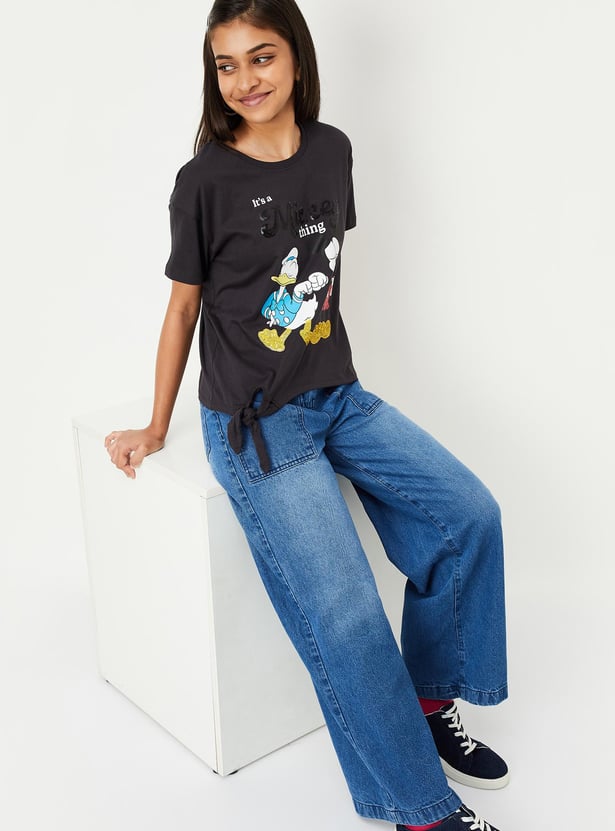 Girls Mickey Printed T-shirt
