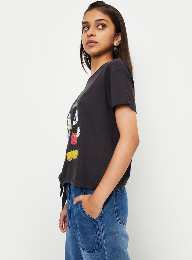 Girls Mickey Printed T-shirt