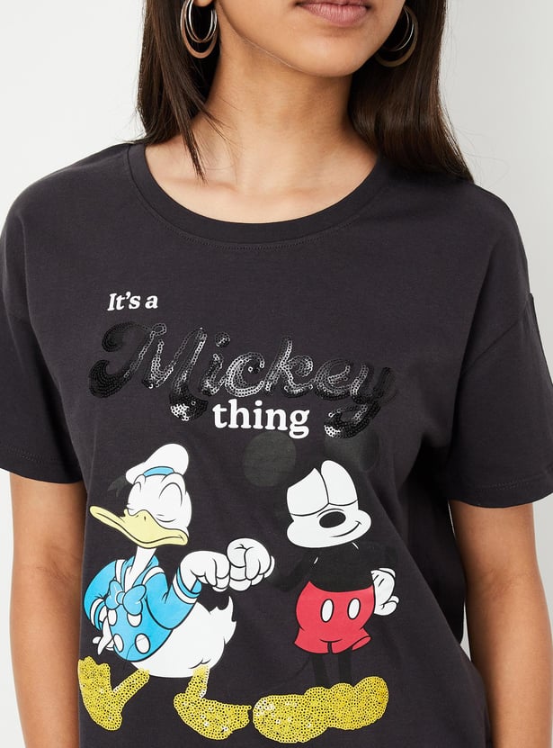 Girls Mickey Printed T-shirt
