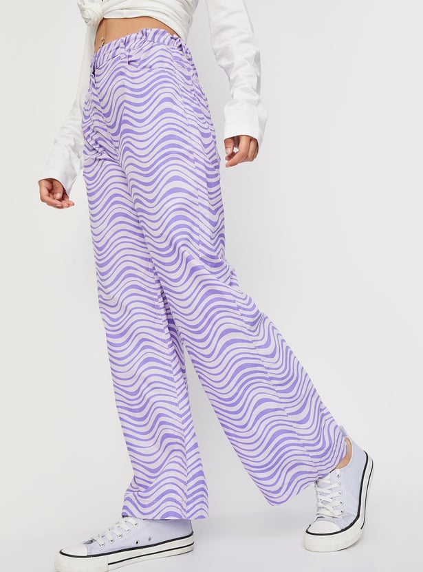 Girls Printed Wide Leg Trousers