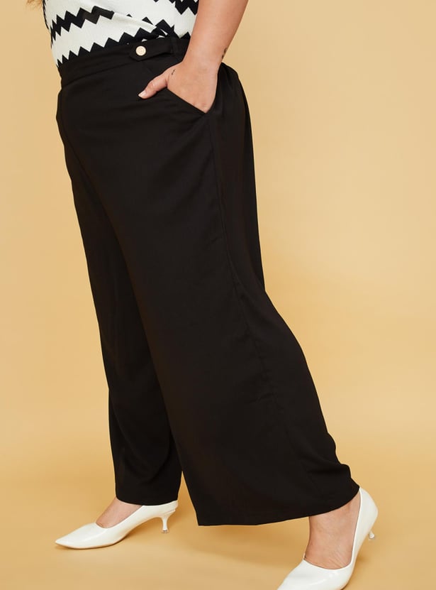 Women Solid Flared Trousers