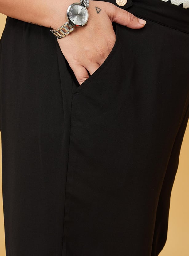 Women Solid Flared Trousers