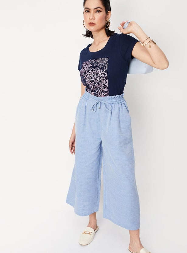 Women Round Neck Graphic T-shirt