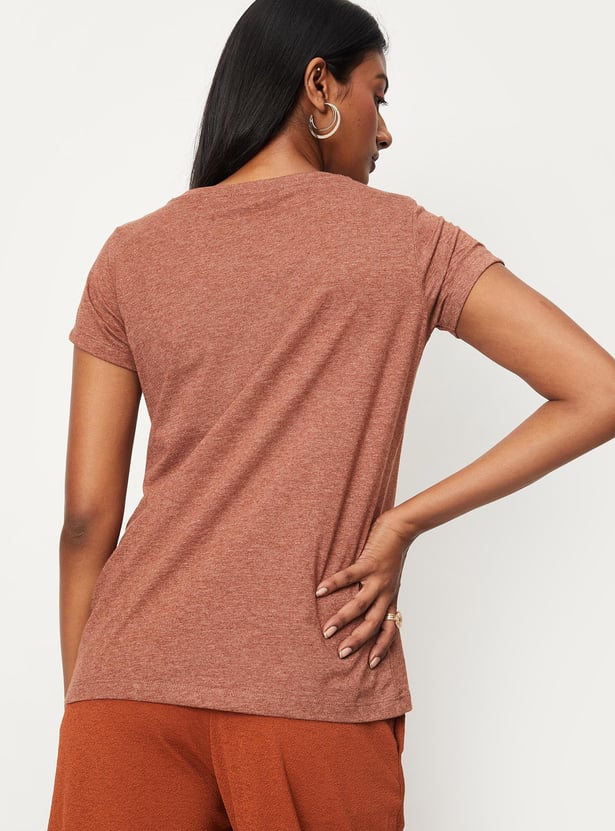 Women Round Neck Graphic T-shirt
