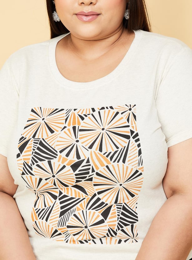 Women Round Neck Graphic T-shirt