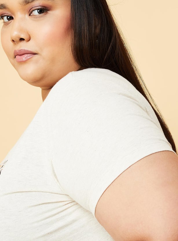 Women Round Neck Graphic T-shirt