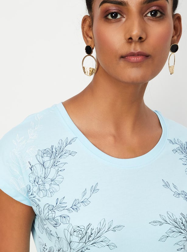 Women Round Neck Graphic T-shirt