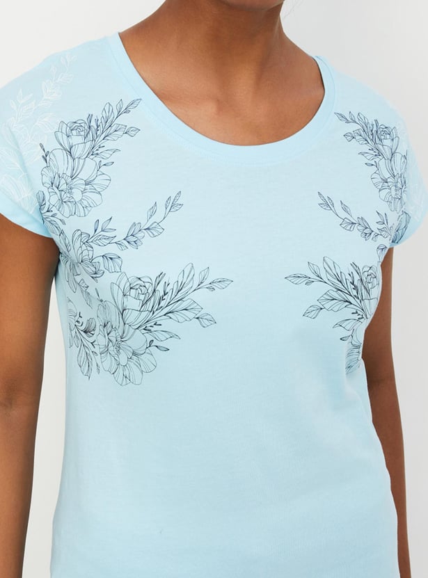 Women Round Neck Graphic T-shirt