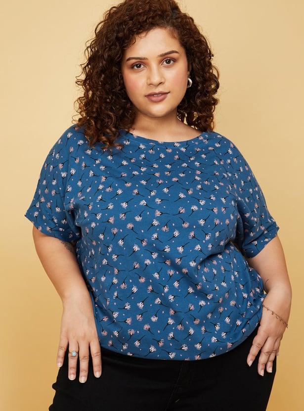 Women Floral Printed Round Neck T-shirt