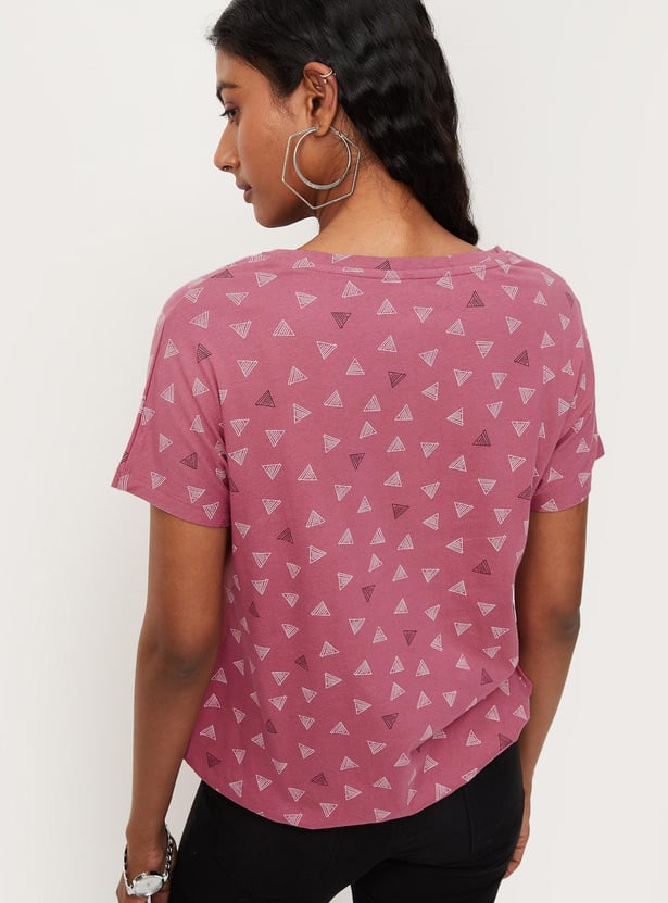 Women Printed Round Neck T-shirt