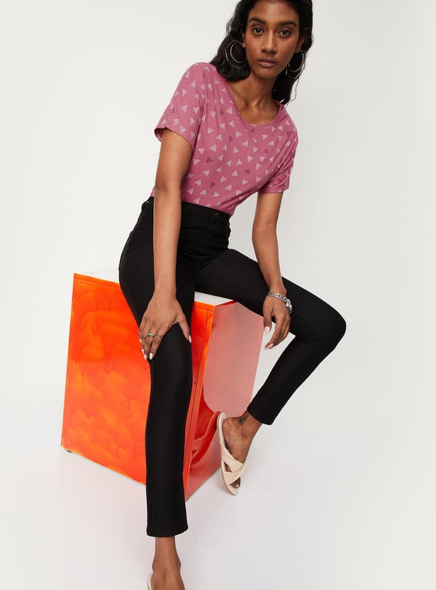 Women Printed Round Neck T-shirt