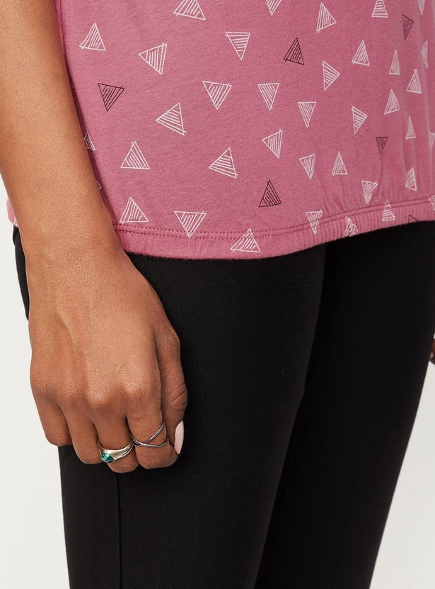 Women Printed Round Neck T-shirt