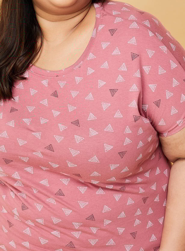 Women Printed Round Neck T-shirt