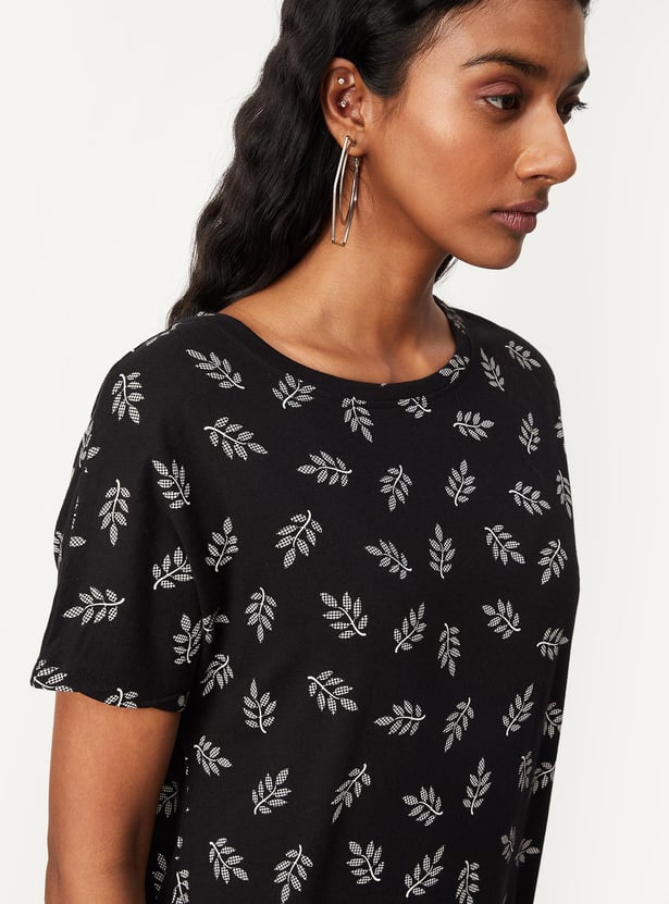 Women Printed Round Neck T-shirt