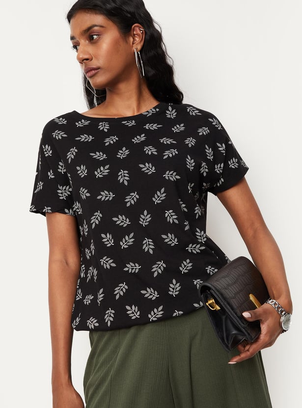Women Printed Round Neck T-shirt