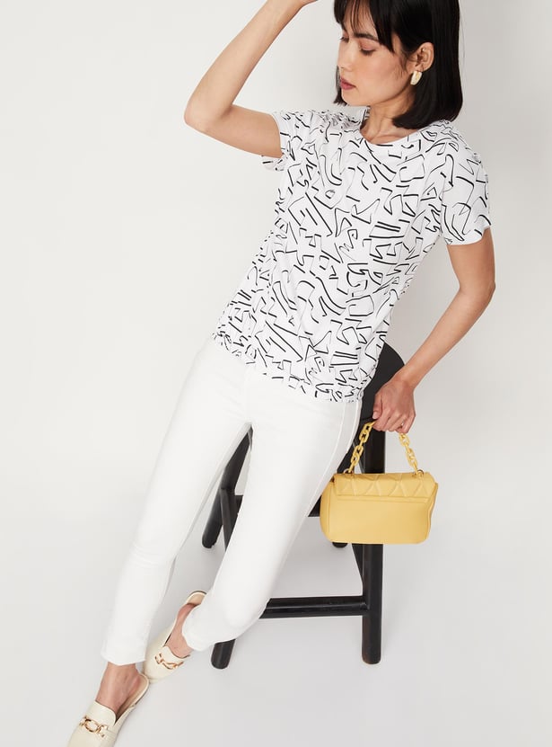Women Round Neck Graphic T-shirt