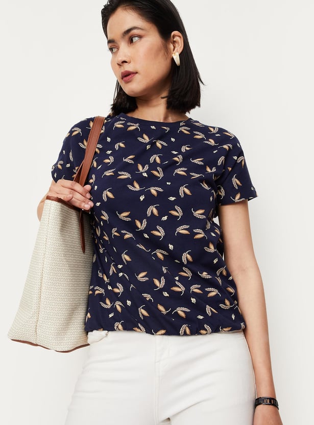 Women Printed Round Neck T-shirt