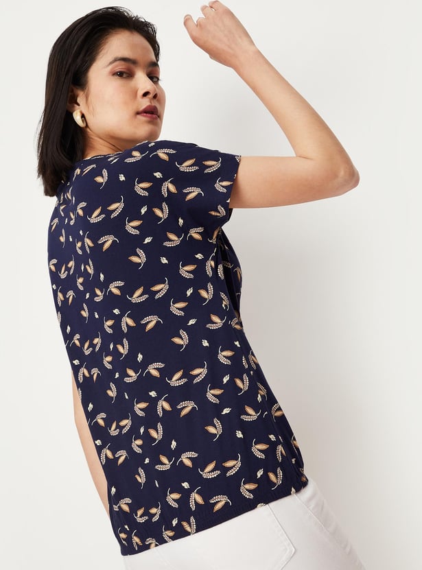 Women Printed Round Neck T-shirt