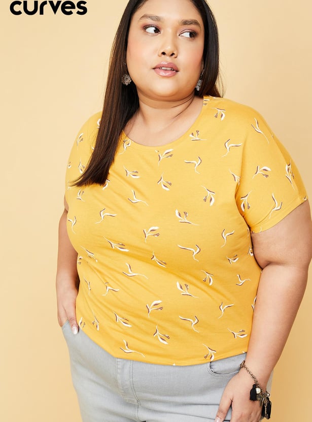 Women Printed Round Neck T-shirt