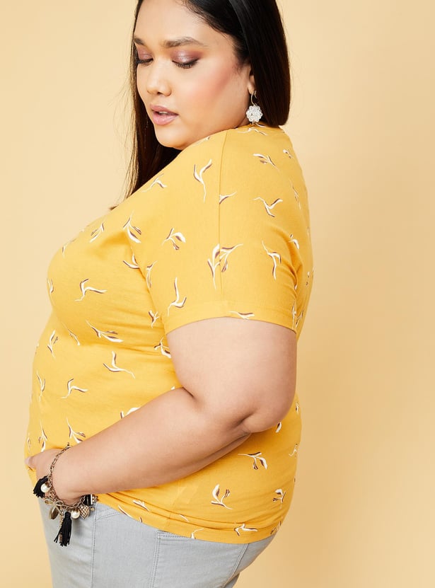 Women Printed Round Neck T-shirt
