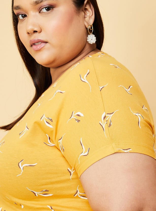 Women Printed Round Neck T-shirt