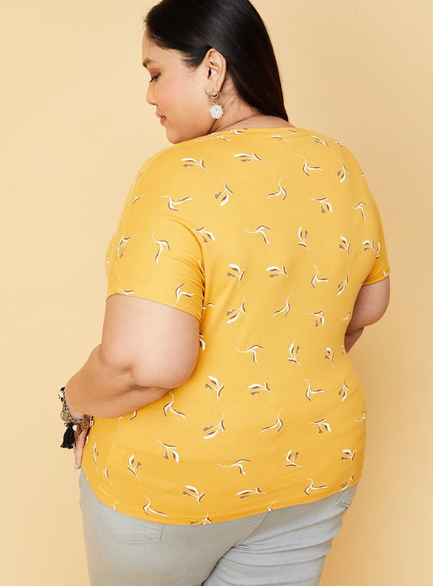 Women Printed Round Neck T-shirt