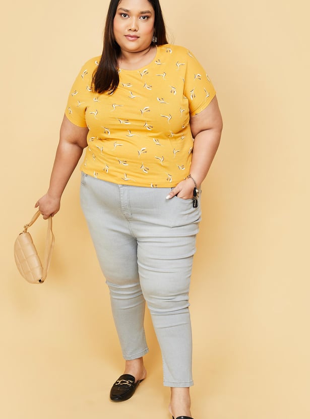 Women Printed Round Neck T-shirt