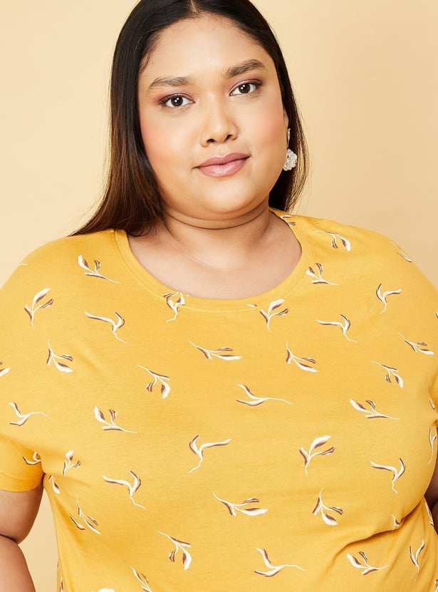 Women Printed Round Neck T-shirt
