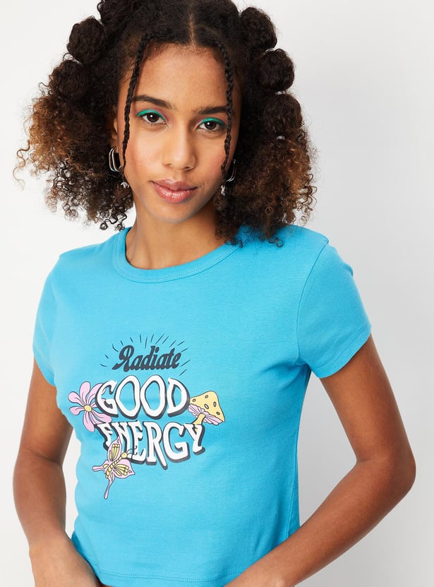 Women Crop Graphic T-shirt