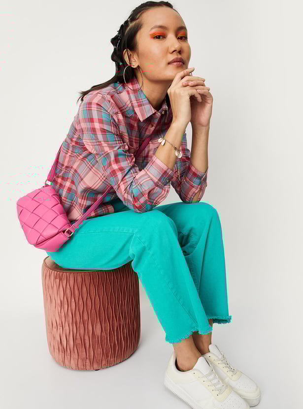 Women Checked Yarn Dyed Shirt