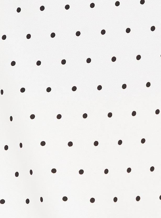 Women Polka Dot Balloon Sleeves Top