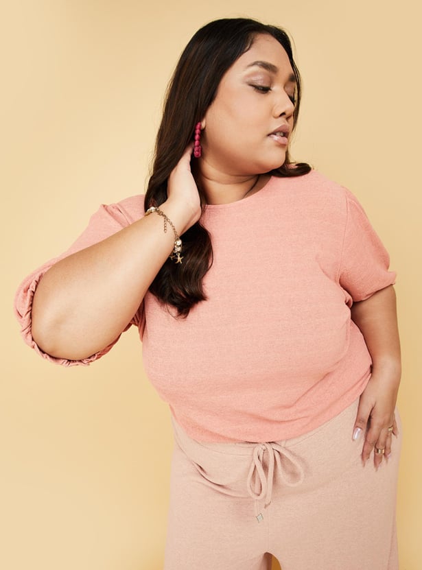 Women Solid Puffed Sleeve Top