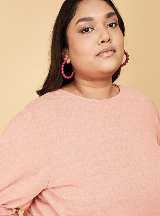 Women Solid Puffed Sleeve Top