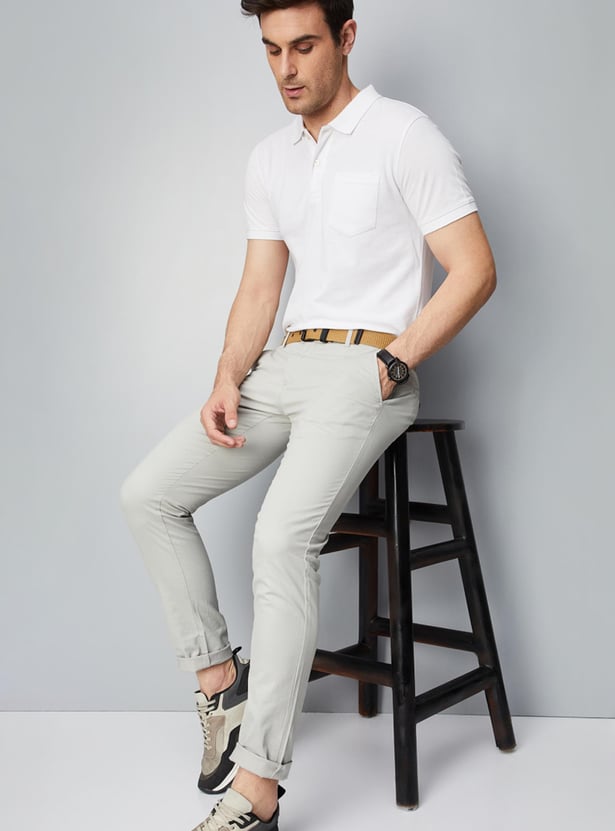 Men Slim Fit Stretch Chinos