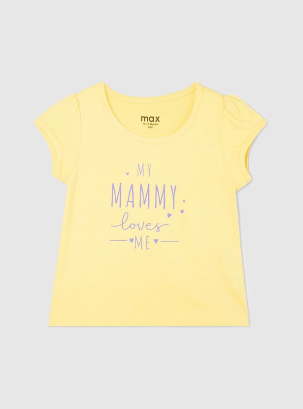 Girls Printed Knit Pure Cotton T-shirt