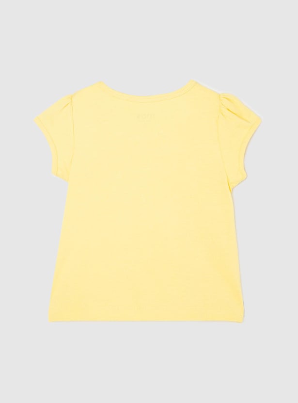 Girls Printed Knit Pure Cotton T-shirt