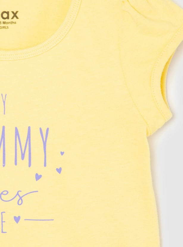Girls Printed Knit Pure Cotton T-shirt