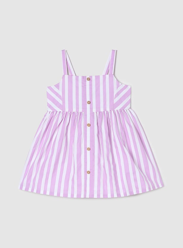 Girls Striped Fit and Flare Dress
