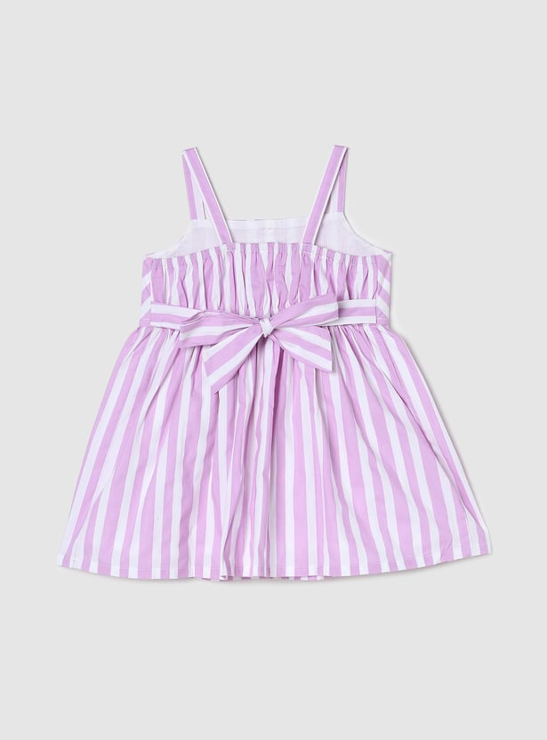 Girls Striped Fit and Flare Dress