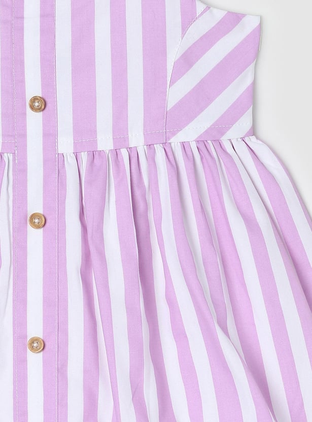 Girls Striped Fit and Flare Dress