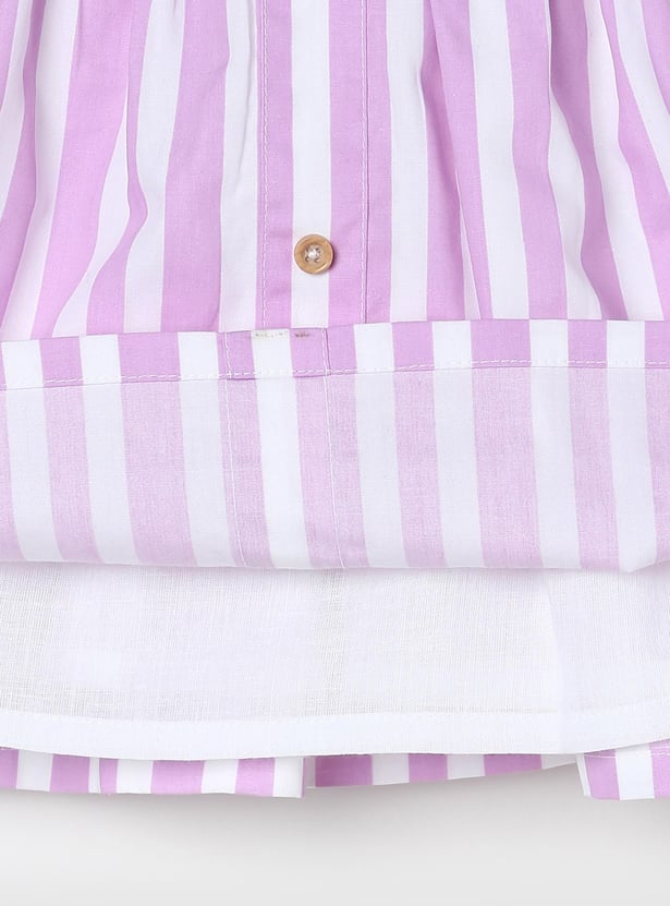 Girls Striped Fit and Flare Dress