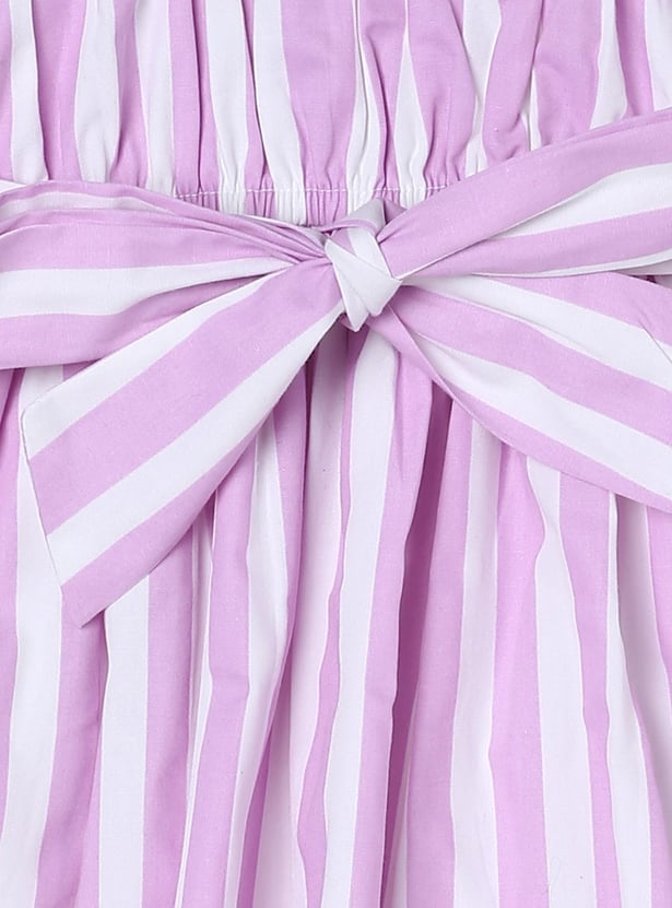Girls Striped Fit and Flare Dress