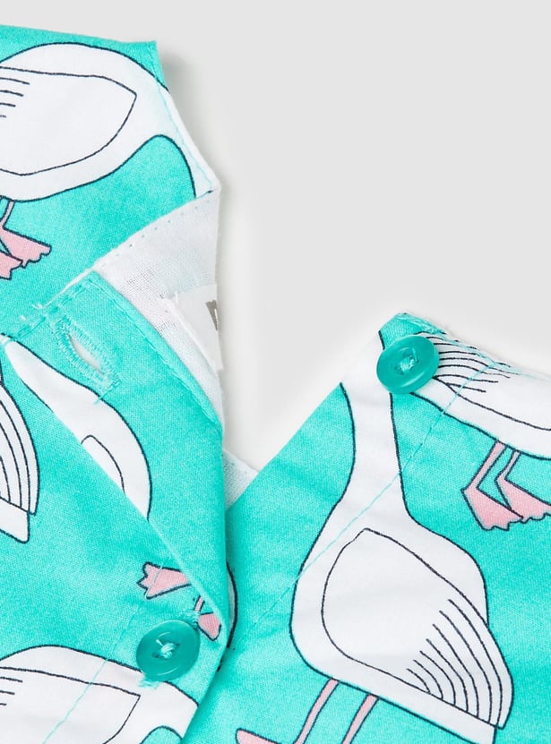 Girls Graphic Printed Fit and Flare Dress