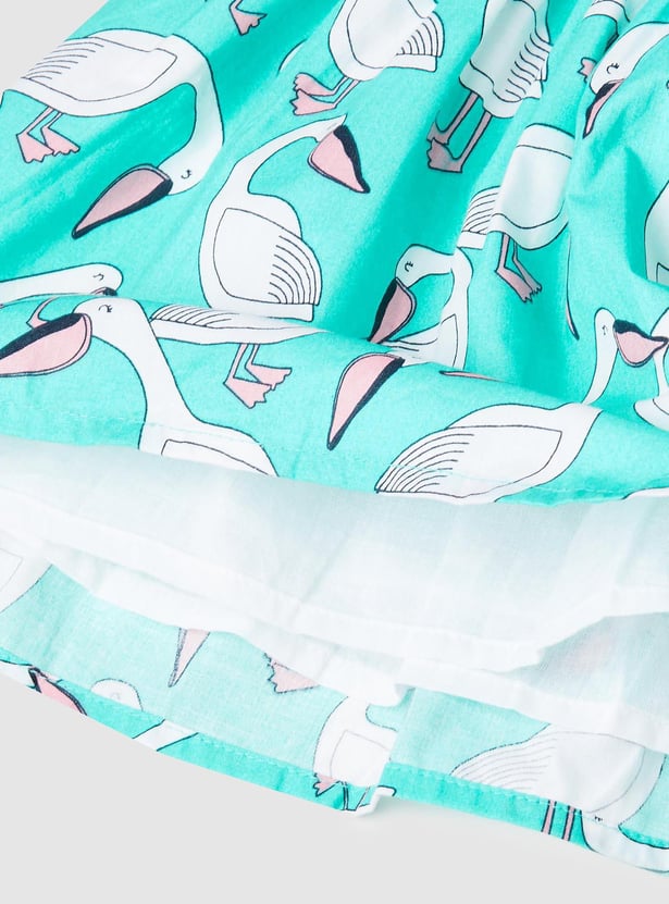Girls Graphic Printed Fit and Flare Dress