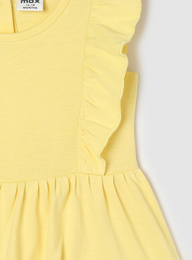 Girls Floral Printed Ruffled Dress